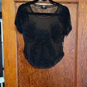 Sheer heavy beaded elegant top